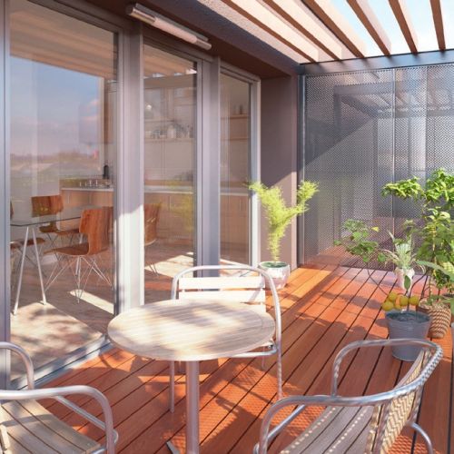 Résidence la Licorne à Cébazat, terrasse lumineuse